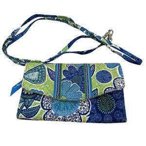 Vera Bradley Doodle Daisy Crossbody Wallet Purse Adjustable Strap